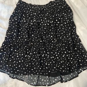 Crescent Mini Skirt. Dalmatian Print. Large.